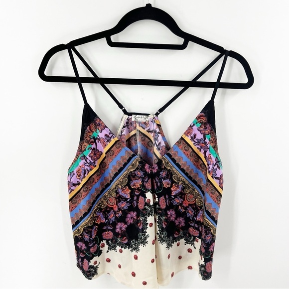 ✅ INTIMATELY FREE PEOPLE COLORFUL SPAGHETTI FLORAL TANK TOP SIZE X-SMALL - Picture 1 of 5